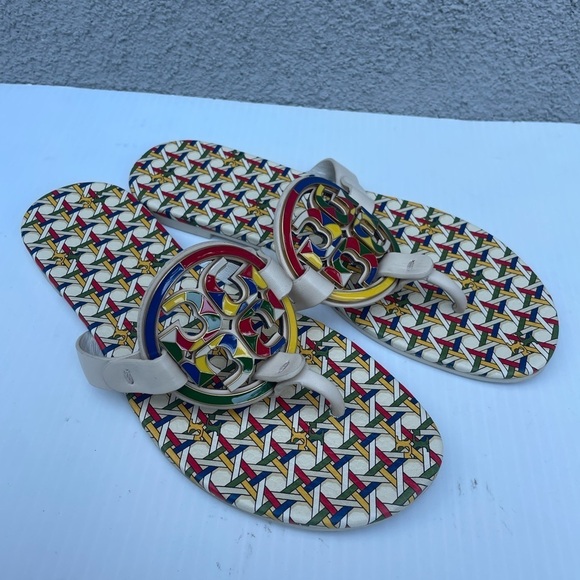 Tory Burch tory ENAMEL MILLER SOFT SANDAL in Basket Weave Combo - Picture 9 of 9